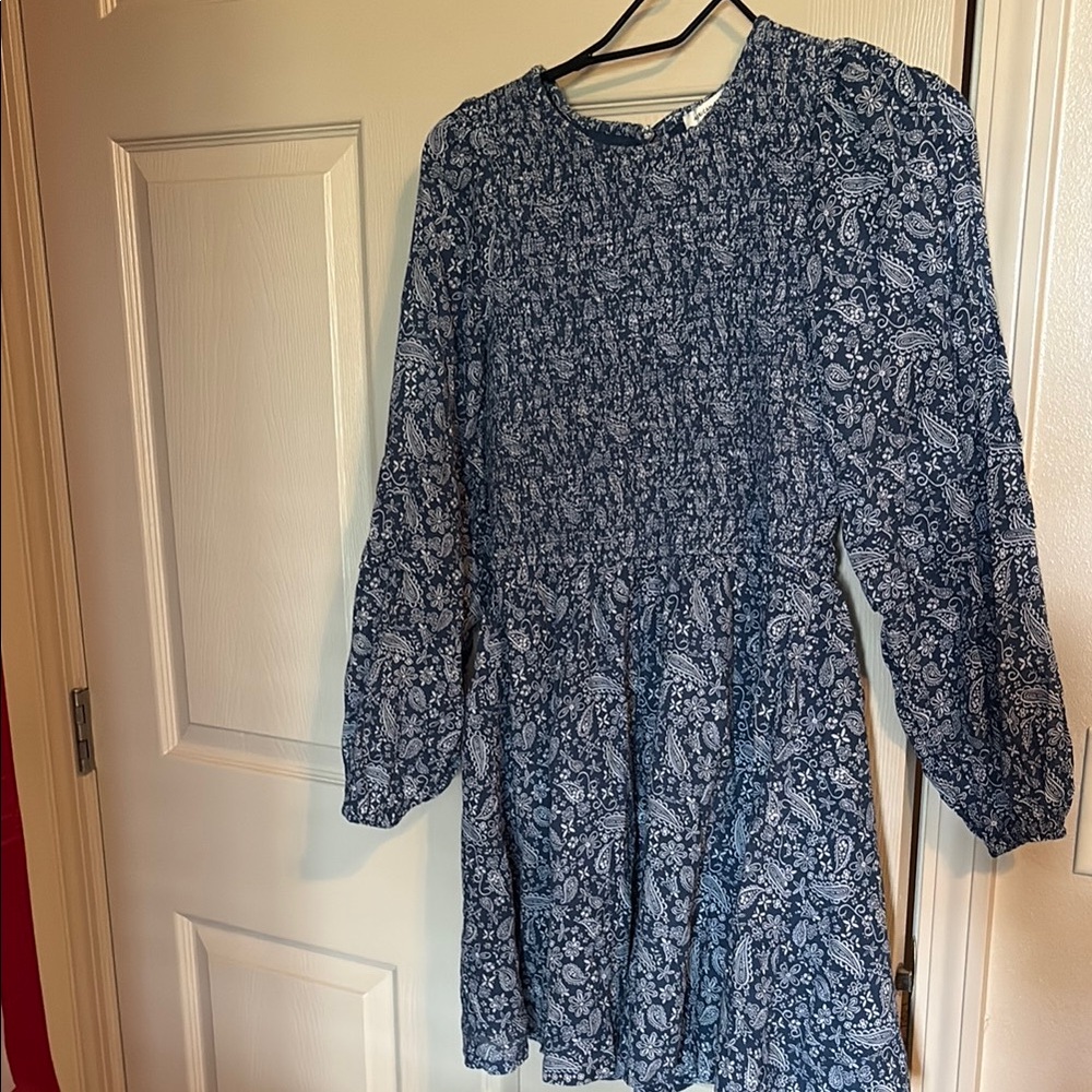 American Eagle Outfitters Blue Paisley Midi Dress